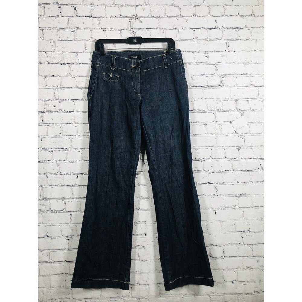 Talbots Women Signature Flare Jeans Denim Dark‎ Wash Stretch Blue Size 2